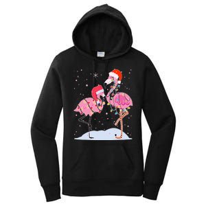 Cute Christmas Festive Flamingos Women's Pullover Hoodie