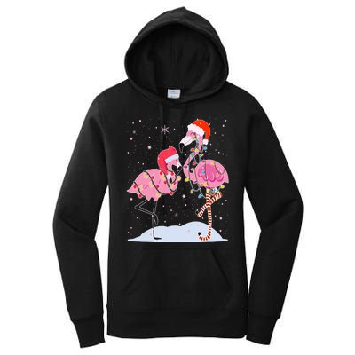 Cute Christmas Festive Flamingos Women's Pullover Hoodie