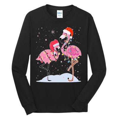 Cute Christmas Festive Flamingos Tall Long Sleeve T-Shirt