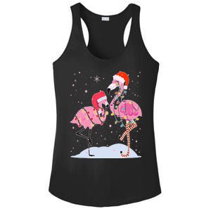 Cute Christmas Festive Flamingos Ladies PosiCharge Competitor Racerback Tank