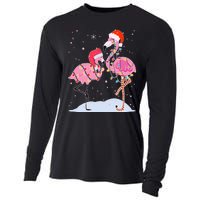 Cute Christmas Festive Flamingos Cooling Performance Long Sleeve Crew