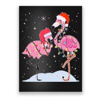 Cute Christmas Festive Flamingos Poster