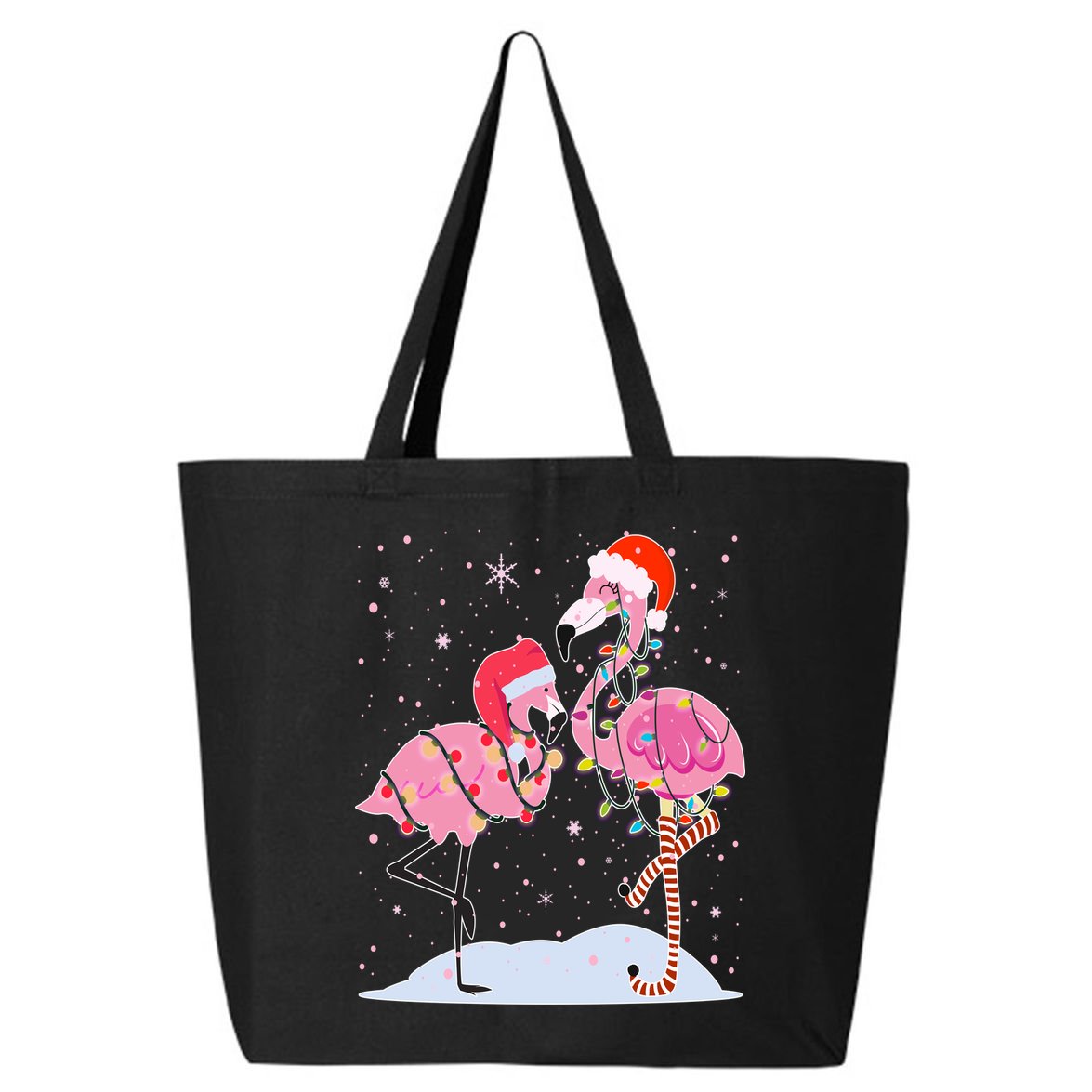 Cute Christmas Festive Flamingos 25L Jumbo Tote