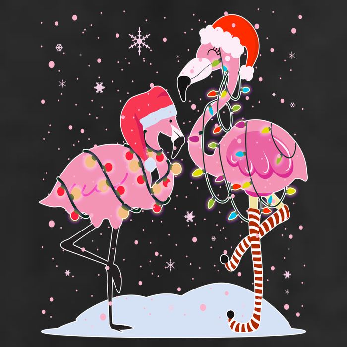 Cute Christmas Festive Flamingos 25L Jumbo Tote