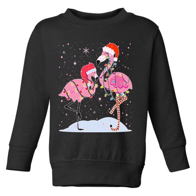 Cute Christmas Festive Flamingos Toddler Sweatshirt