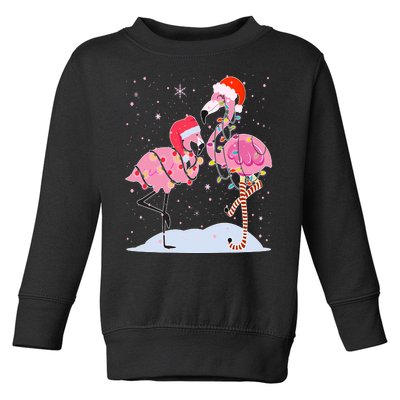 Cute Christmas Festive Flamingos Toddler Sweatshirt