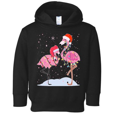 Cute Christmas Festive Flamingos Toddler Hoodie