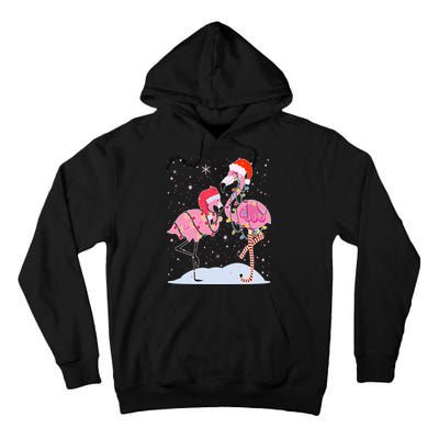 Cute Christmas Festive Flamingos Tall Hoodie