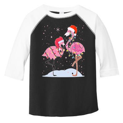 Cute Christmas Festive Flamingos Toddler Fine Jersey T-Shirt