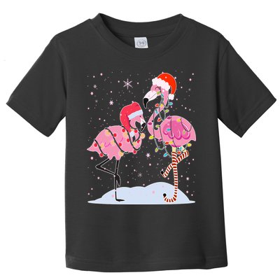 Cute Christmas Festive Flamingos Toddler T-Shirt