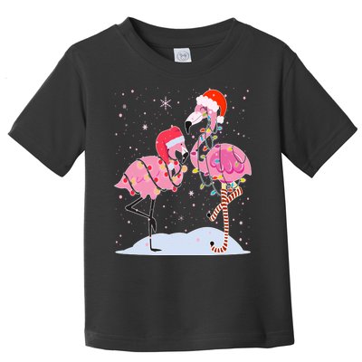 Cute Christmas Festive Flamingos Toddler T-Shirt