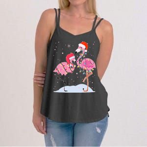 Cute Christmas Festive Flamingos Women's Strappy Tank