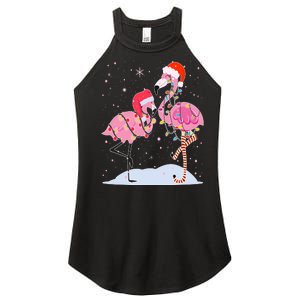 Cute Christmas Festive Flamingos Women's Perfect Tri Rocker Tank