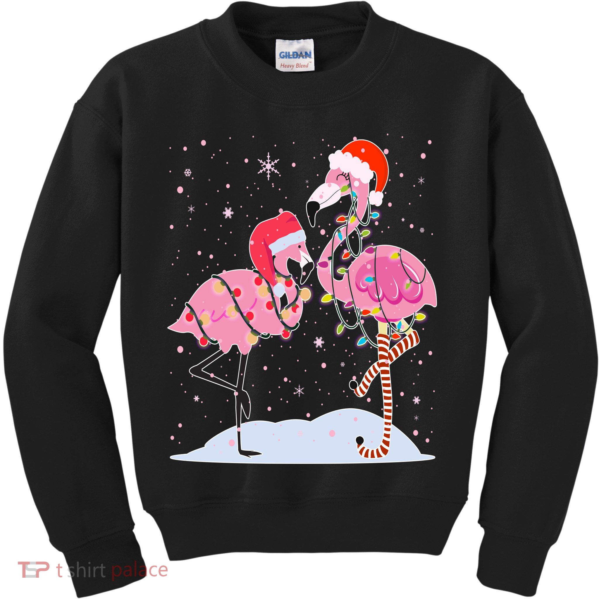 Cute Christmas Festive Flamingos Kids Sweatshirt