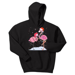 Cute Christmas Festive Flamingos Kids Hoodie