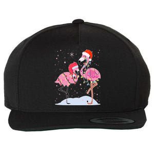 Cute Christmas Festive Flamingos Wool Snapback Cap