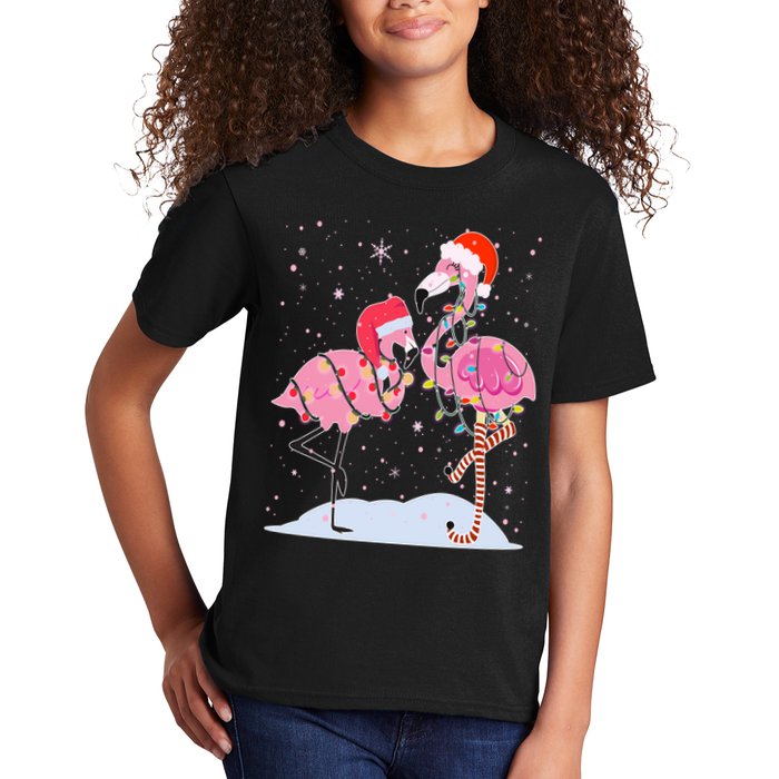 Cute Christmas Festive Flamingos Kids T-Shirt