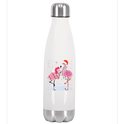 Cute Christmas Festive Flamingos Stainless Steel Insulated Water Bottle