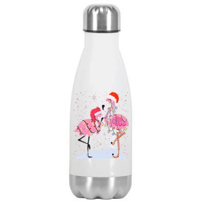 Cute Christmas Festive Flamingos Stainless Steel Insulated Water Bottle