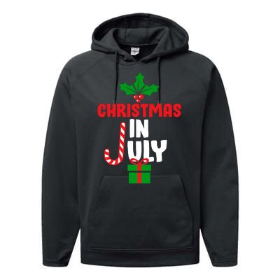 Cute Christmas In July Performance Fleece Hoodie