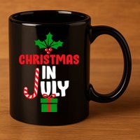 Cute Christmas In July 11oz C Handle Ceramic Mug