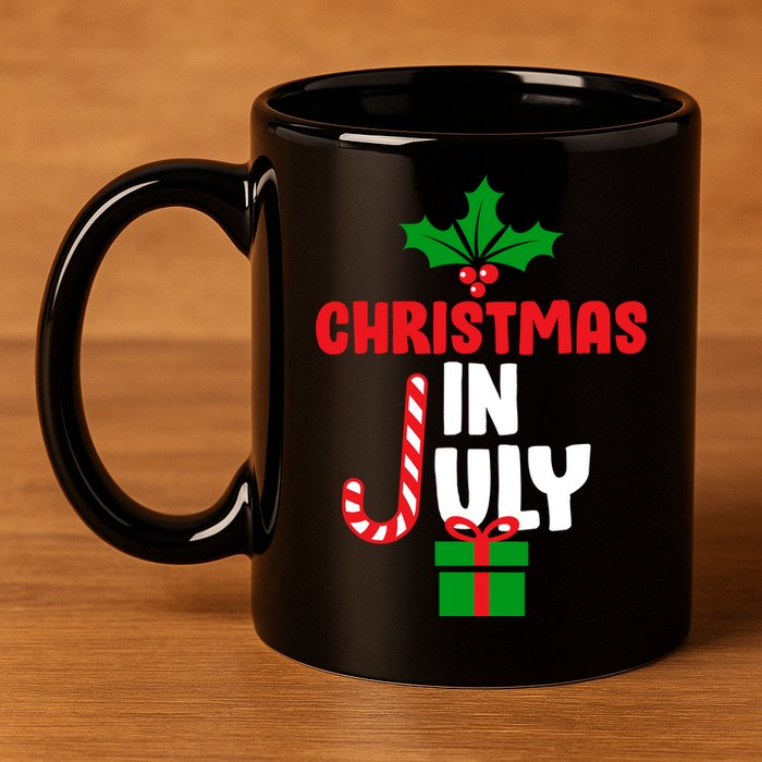 Cute Christmas In July 11oz C Handle Ceramic Mug