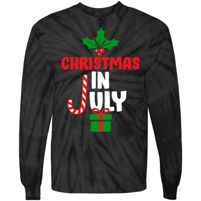 Cute Christmas In July Tie-Dye Long Sleeve Shirt