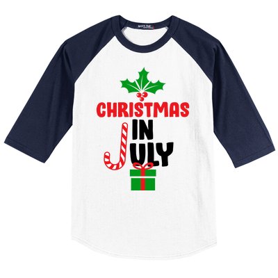 Cute Christmas In July Baseball Sleeve Shirt