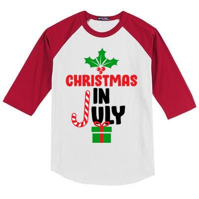 Cute Christmas In July Kids Colorblock Raglan Jersey