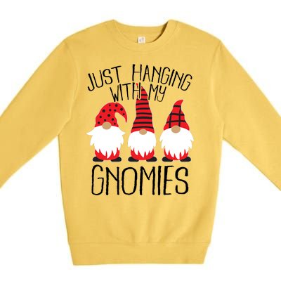 Cute Christmas Just Hanging With My Gnomies Premium Crewneck Sweatshirt