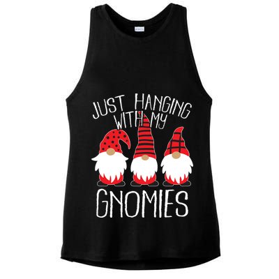 Cute Christmas Just Hanging With My Gnomies Ladies PosiCharge Tri-Blend Wicking Tank