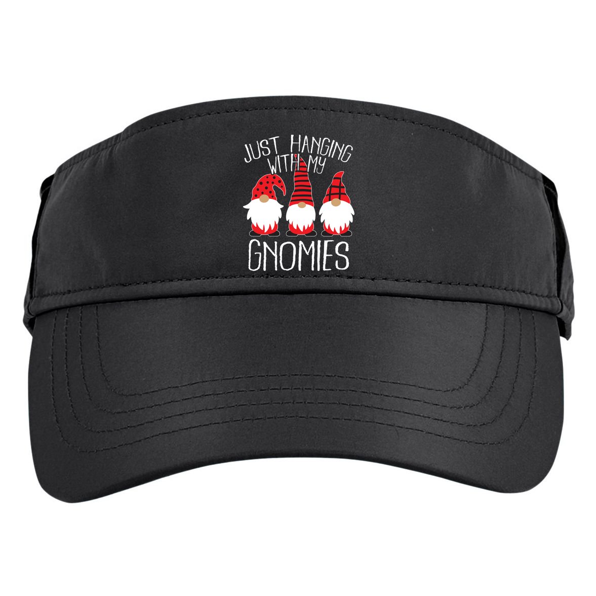 Cute Christmas Just Hanging With My Gnomies Adult Drive Performance Visor