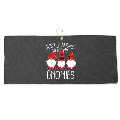 Cute Christmas Just Hanging With My Gnomies Large Microfiber Waffle Golf Towel