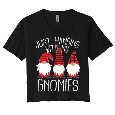 Cute Christmas Just Hanging With My Gnomies Crop Top