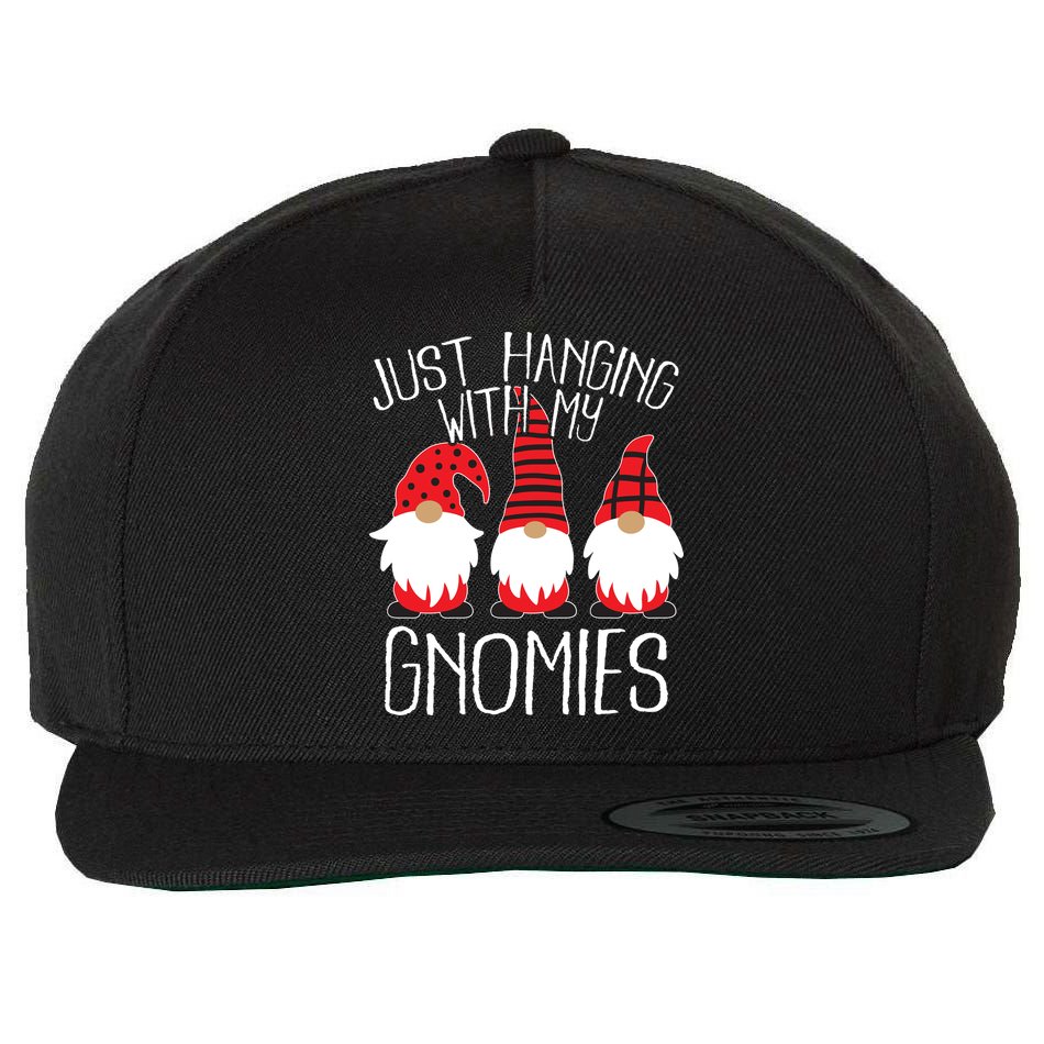 Cute Christmas Just Hanging With My Gnomies Wool Snapback Cap