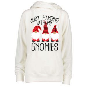 Cute Christmas Just Hanging With My Gnomies Womens Funnel Neck Pullover Hood