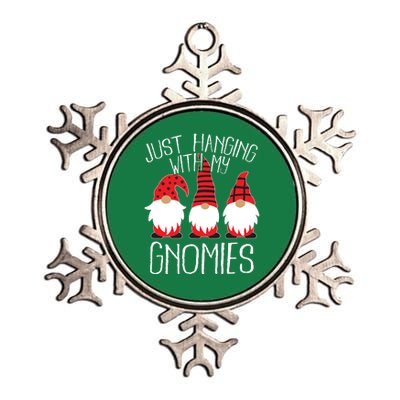 Cute Christmas Just Hanging With My Gnomies Metallic Star Ornament