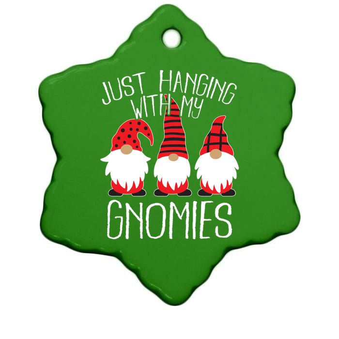 Cute Christmas Just Hanging With My Gnomies Ceramic Star Ornament