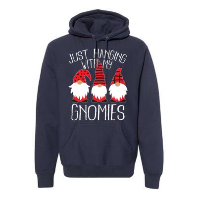 Cute Christmas Just Hanging With My Gnomies Premium Hoodie