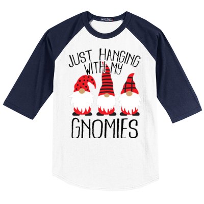 Cute Christmas Just Hanging With My Gnomies Baseball Sleeve Shirt