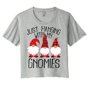 Cute Christmas Just Hanging With My Gnomies Women's Crop Top Tee