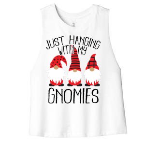 Cute Christmas Just Hanging With My Gnomies Women's Racerback Cropped Tank