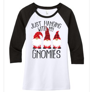 Cute Christmas Just Hanging With My Gnomies Women's Tri-Blend 3/4-Sleeve Raglan Shirt