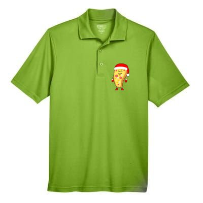 Cute Christmas Pizza Guy Men's Origin Performance Piqué Polo