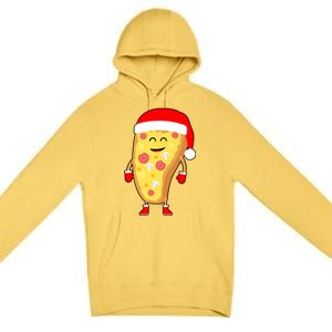 Cute Christmas Pizza Guy Premium Pullover Hoodie