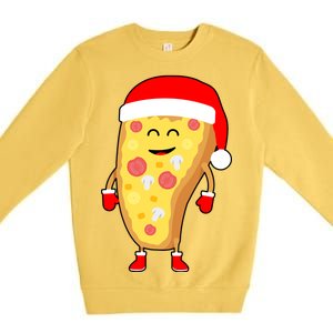 Cute Christmas Pizza Guy Premium Crewneck Sweatshirt