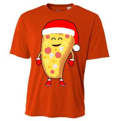 Cute Christmas Pizza Guy Cooling Performance Crew T-Shirt