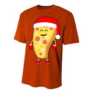 Cute Christmas Pizza Guy Performance Sprint T-Shirt