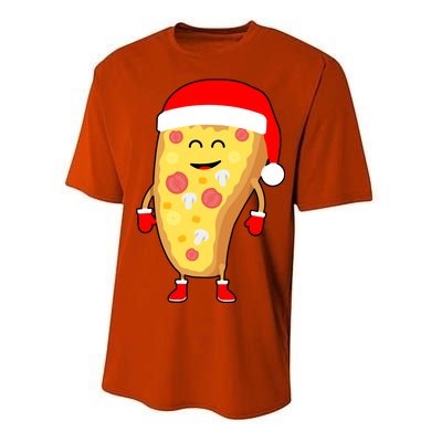 Cute Christmas Pizza Guy Performance Sprint T-Shirt