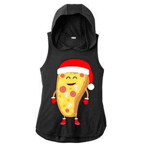 Cute Christmas Pizza Guy Ladies PosiCharge Tri-Blend Wicking Draft Hoodie Tank